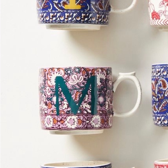 Anthropologie Blockprinted Monogram Mug - Picture 6 of 9